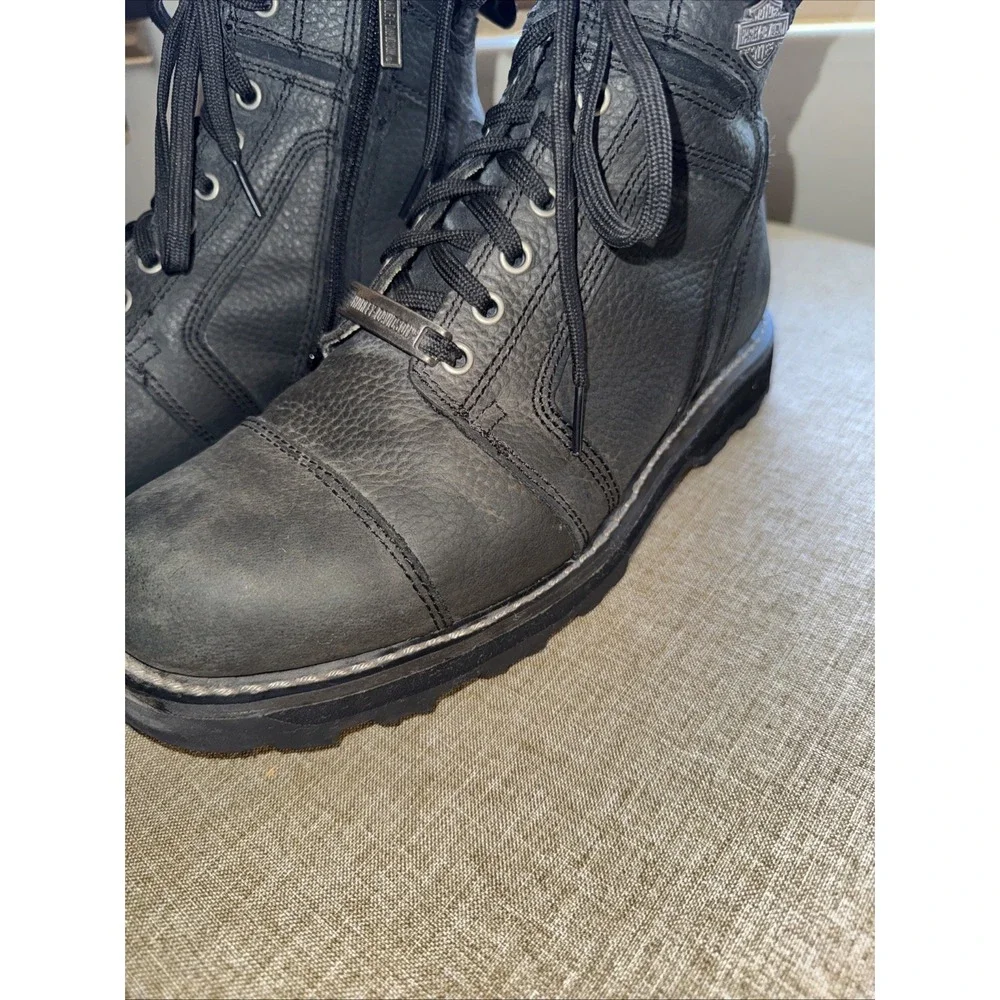 Harley Davidson Black Leather Motorcycle Boots Style 96006 SZ 9.5 M